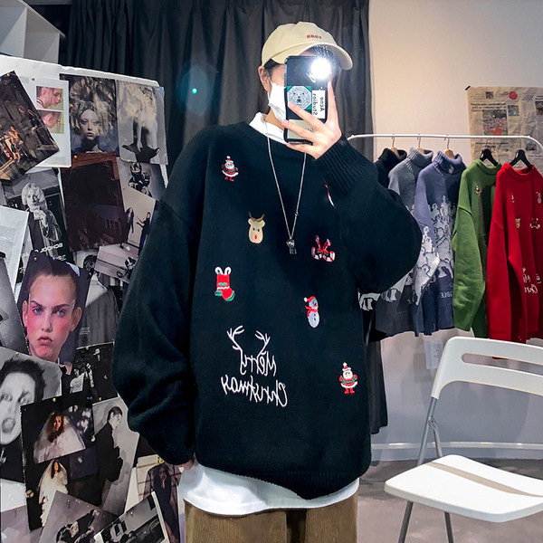 Ingyenes modell férfi téli pulóver karácsonyi motívumokkal