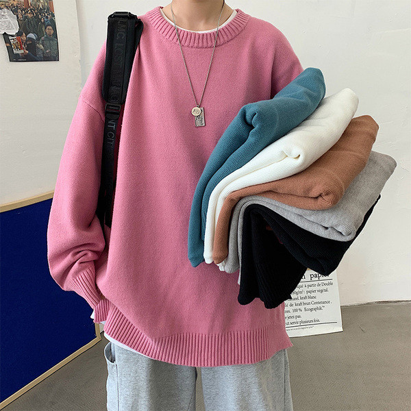 Ανδρικό πουλόβερ φθινόπωρο-χειμερινό  με οβάλ λαιμόκοψη