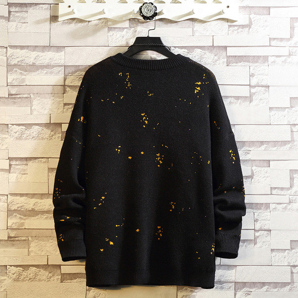 Téli férfi pulóver színes rátéttel