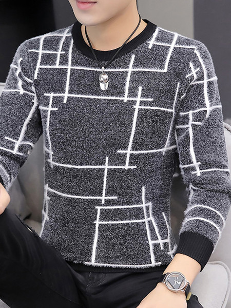 Férfi pehelypulóver ovális nyakkivágással - többféle modell