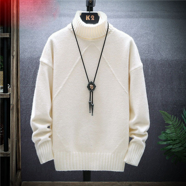 Téli férfi pulóver pólógallérral és hosszú ujjal