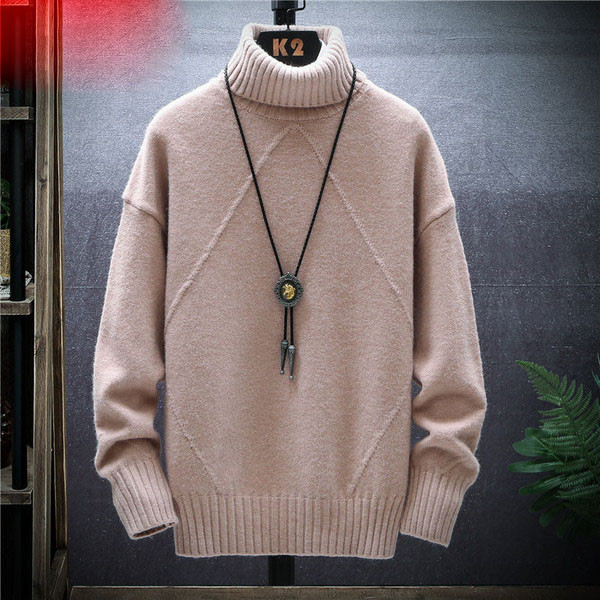 Téli férfi pulóver pólógallérral és hosszú ujjal