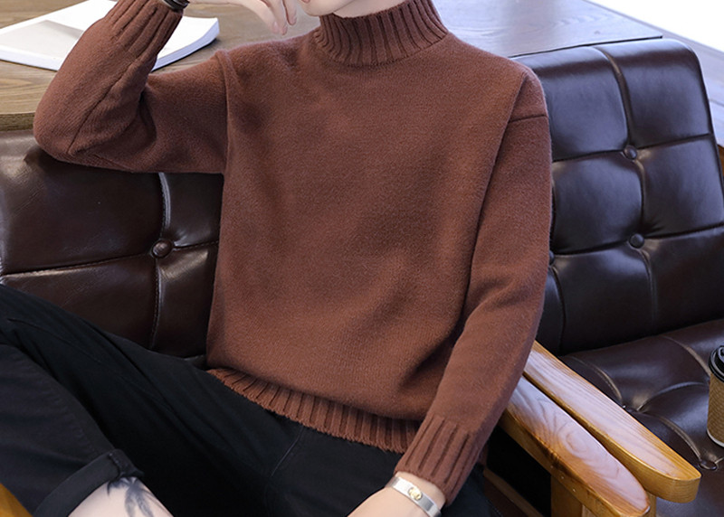 Férfi pulóver magas vagy félmagas gallérral