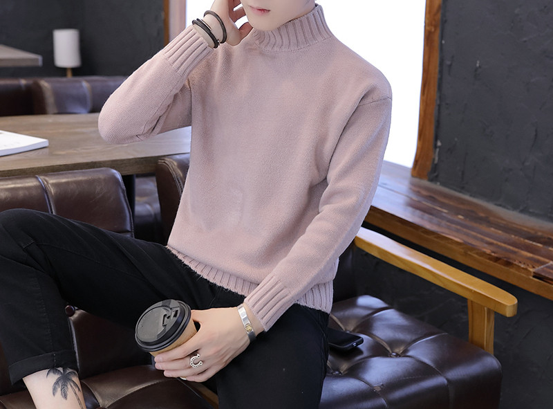 Férfi pulóver magas vagy félmagas gallérral