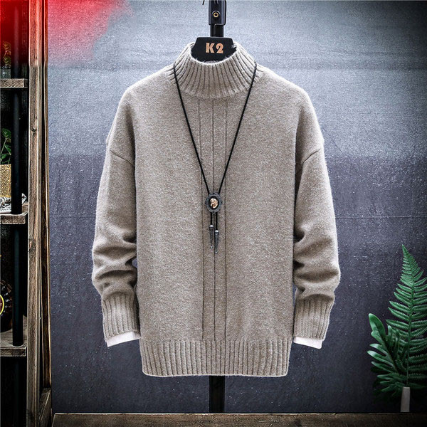 Ανδρικό χειμερινό πουλόβερ με κολάρο 