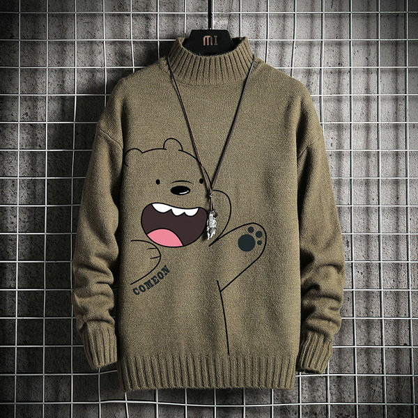 Több színben kapható meleg férfi pulóver rátéttel