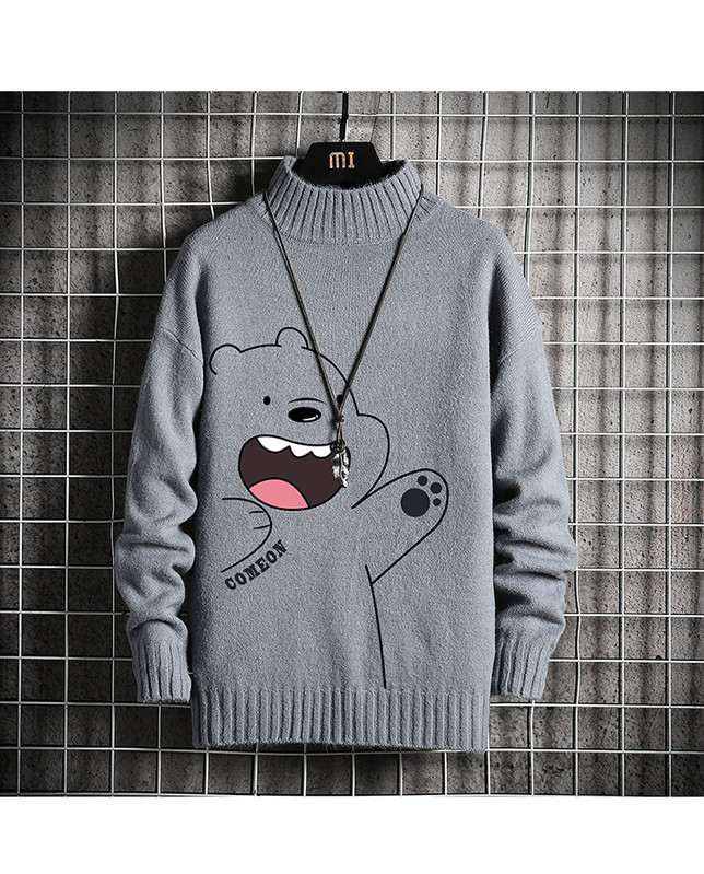 Több színben kapható meleg férfi pulóver rátéttel