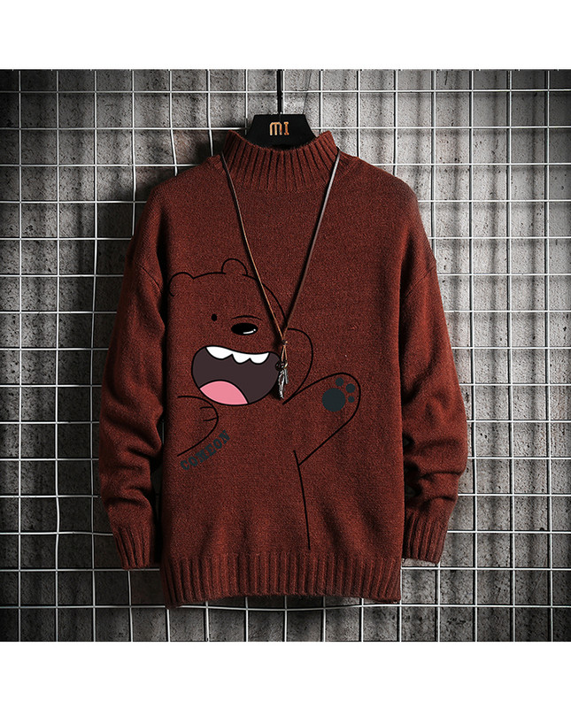 Több színben kapható meleg férfi pulóver rátéttel