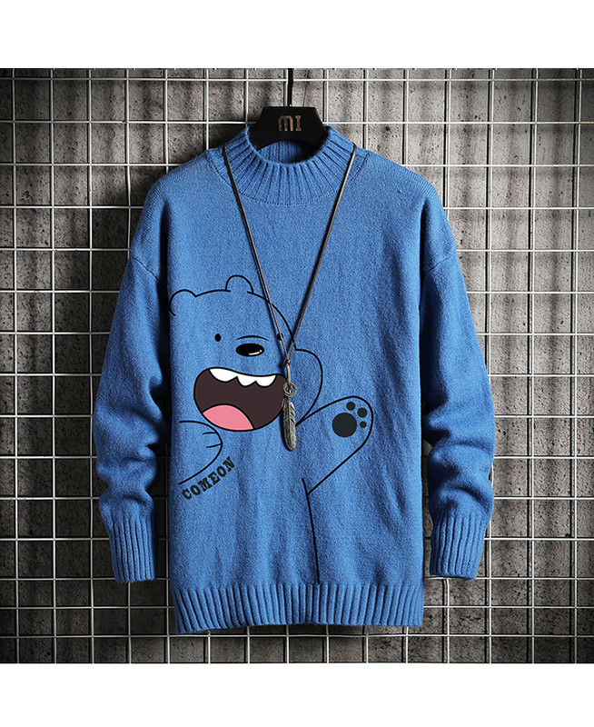 Több színben kapható meleg férfi pulóver rátéttel