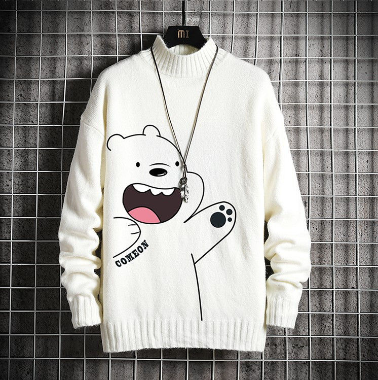 Több színben kapható meleg férfi pulóver rátéttel