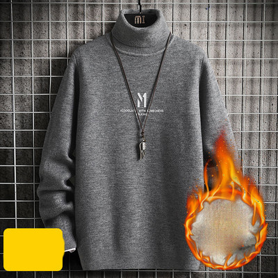 Ανδρικό χειμερινό πουλόβερ με επιγραφές και γιακά