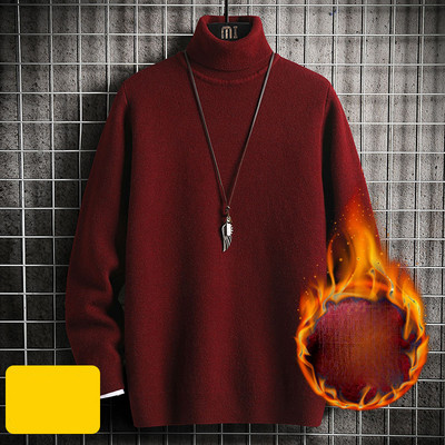 Ανδρικό χειμερινό πουλόβερ με επιγραφές και γιακά