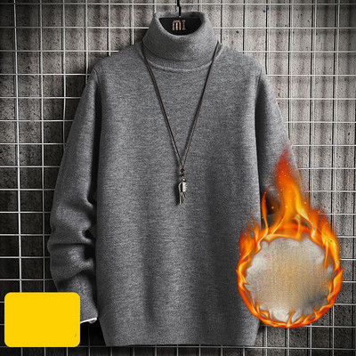 Ανδρικό χειμερινό πουλόβερ με επιγραφές και γιακά