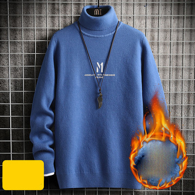 Ανδρικό χειμερινό πουλόβερ με επιγραφές και γιακά