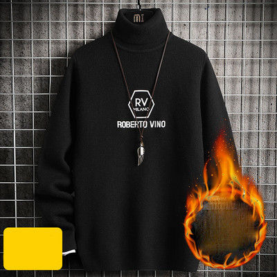 Ανδρικό χειμερινό πουλόβερ με επιγραφές και γιακά