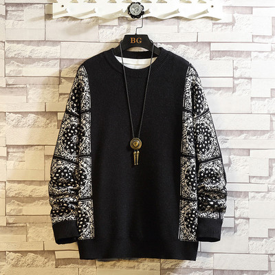 Mintás mintás férfi vastag pulóver