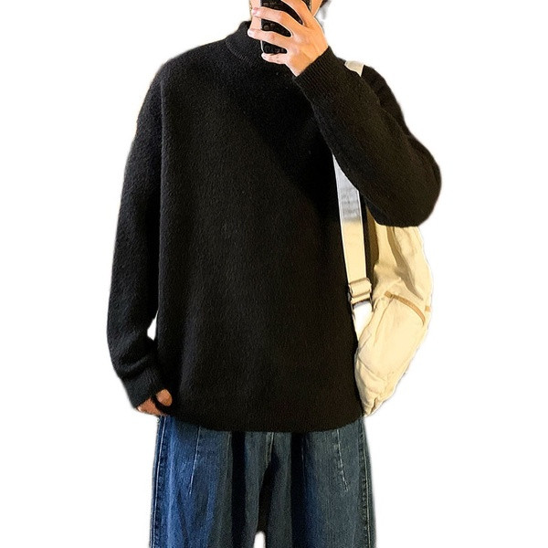 Férfi pulóver sima modell szabad szabással