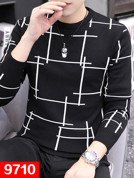 Ανδρικό πουλόβερ με οβάλ λαιμόκοψη - διάφορα μοντέλα