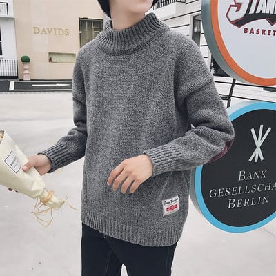 Téli kötött pulóver ovális nyakkivágással