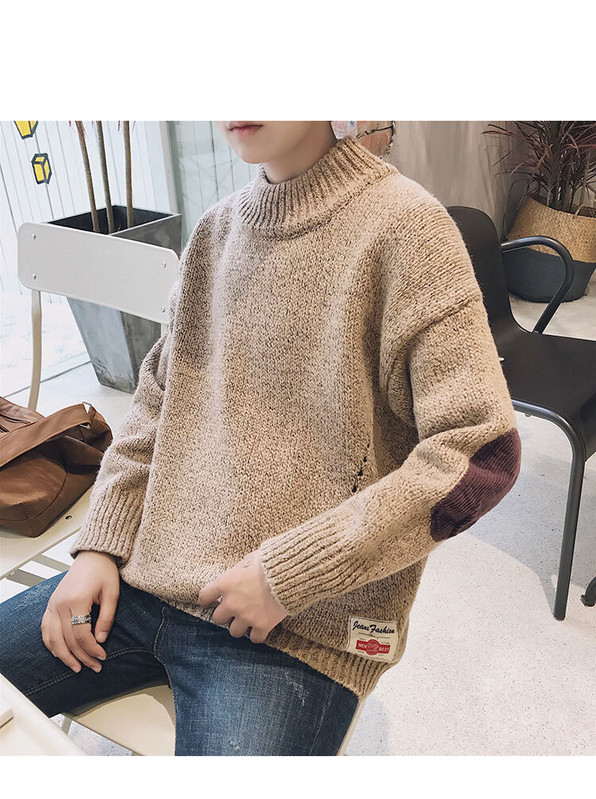 Téli kötött pulóver ovális nyakkivágással