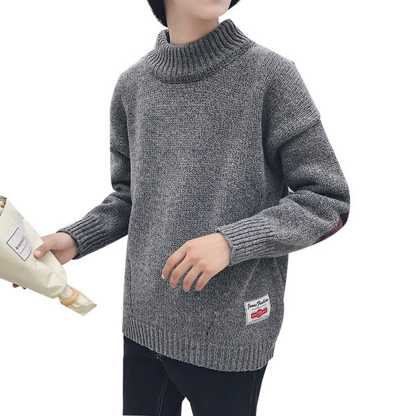 Téli kötött pulóver ovális nyakkivágással