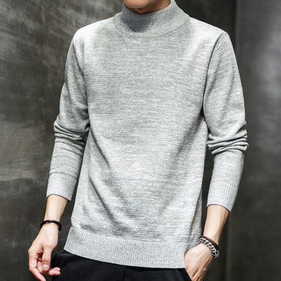 Vékony kötésből készült pólógallérral ellátott pulóver