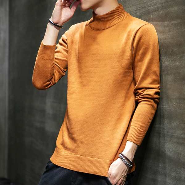 Vékony kötésből készült pólógallérral ellátott pulóver