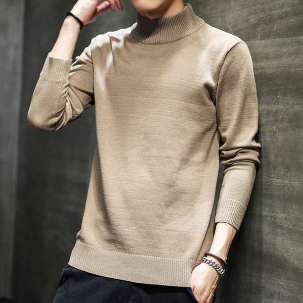 Vékony kötésből készült pólógallérral ellátott pulóver