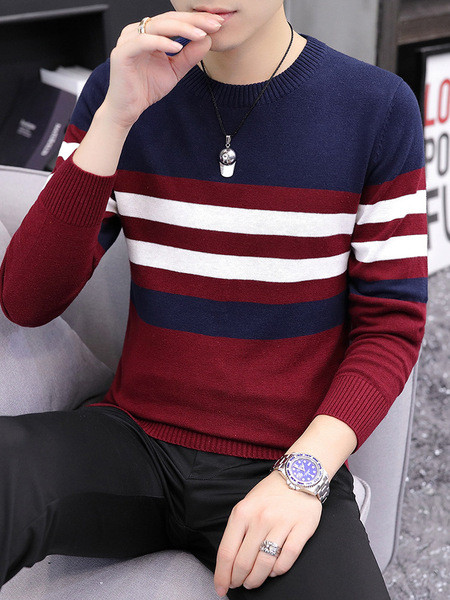 Vékony kötésből készült alkalmi férfi pulóver - két modell