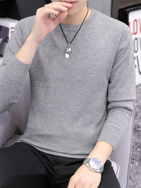 Vékony kötésből készült alkalmi férfi pulóver - két modell