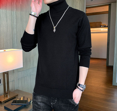 Divatos sima férfi pulóver pólógallérral