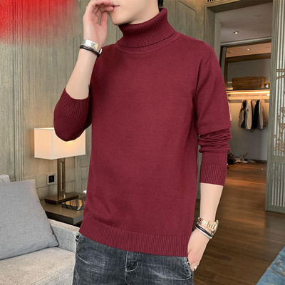 Divatos sima férfi pulóver pólógallérral