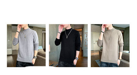 Divatos sima férfi pulóver pólógallérral