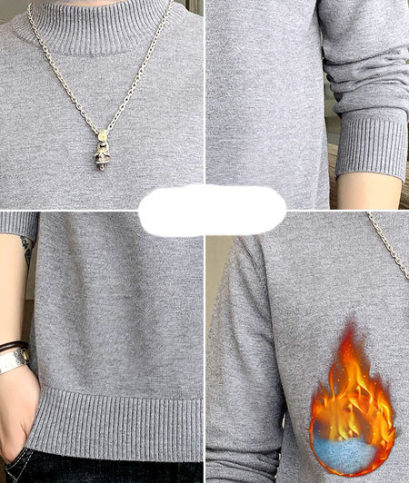 Divatos sima férfi pulóver pólógallérral