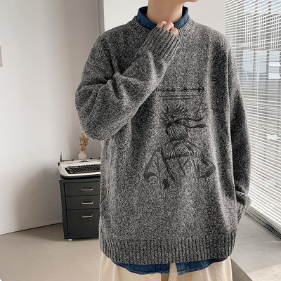 Téli férfi pulóver rátéttel