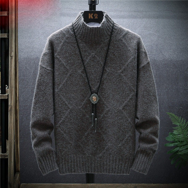 Aktuális férfi pulóver pólógallérral és hosszú ujjal