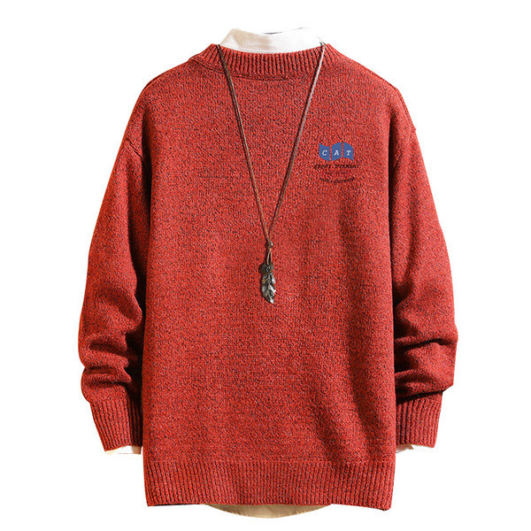 Férfi pulóver színes mintás macskával