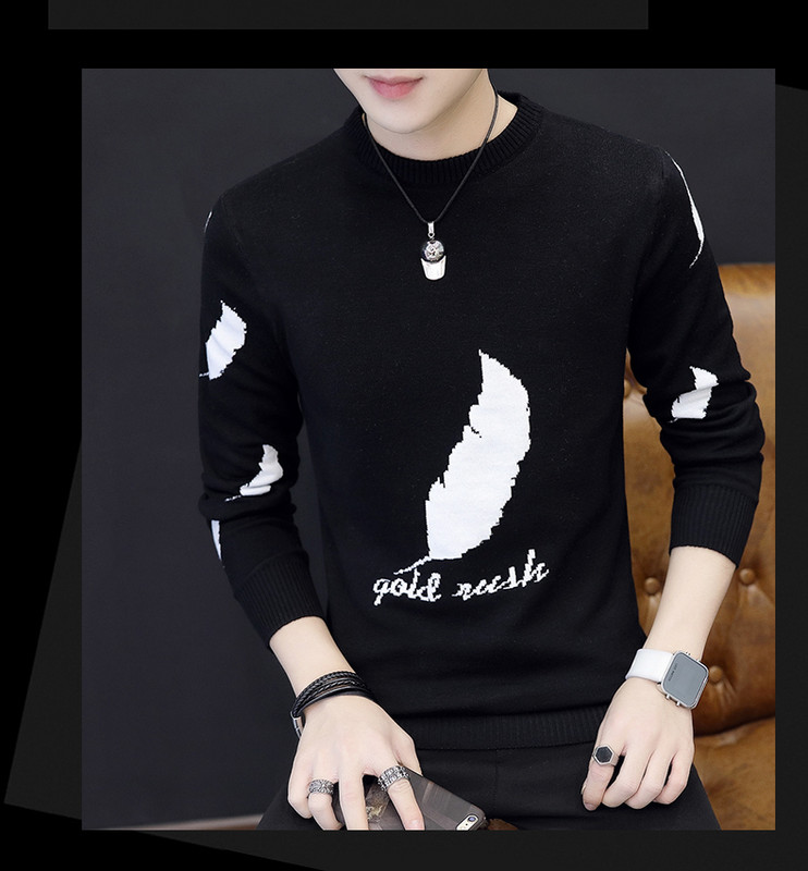 Férfi alkalmi pulóver ovális nyakkivágással - többféle modell