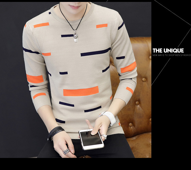 Férfi alkalmi pulóver ovális nyakkivágással - többféle modell