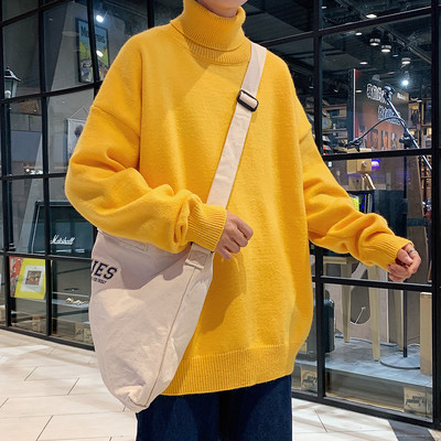 Φαρδύ χειμερινό πουλόβερ με κολάρο