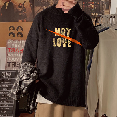 Πουλόβερ φαρδύ ανδρικό με έγχρωμη επιγραφή