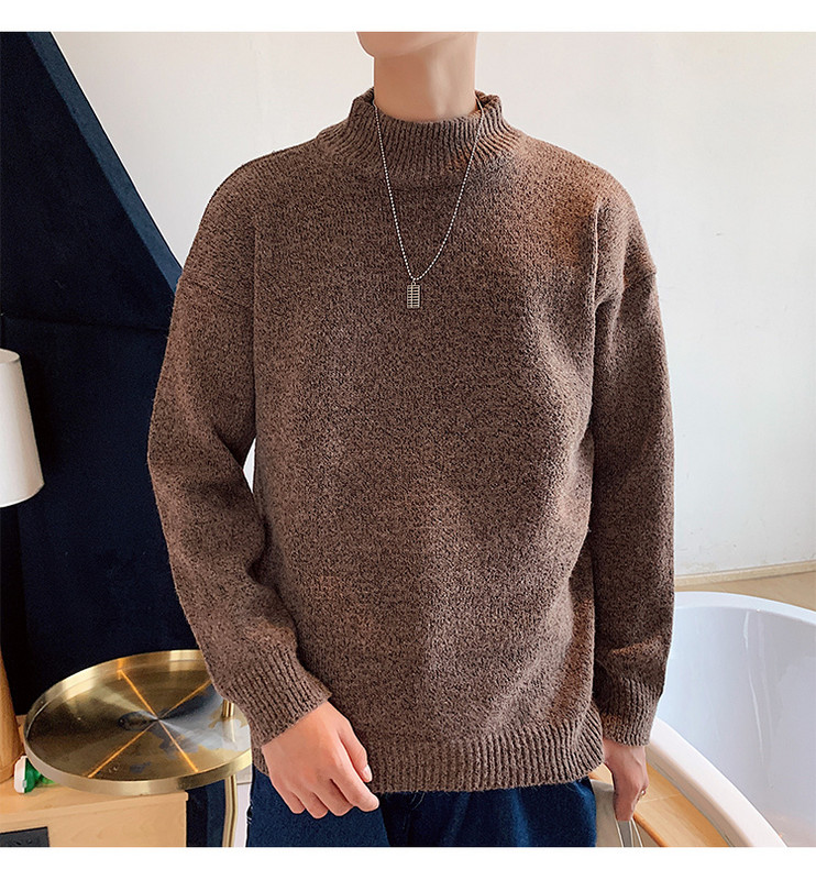 Széles modell férfi pulóver pólógallérral