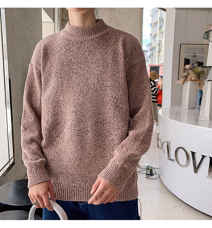 Széles modell férfi pulóver pólógallérral