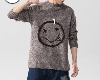 Férfi pulóver színes nyomtatással - különböző modellek