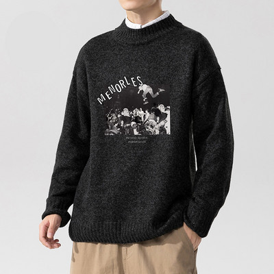 Férfi pulóver színes nyomtatással - különböző modellek