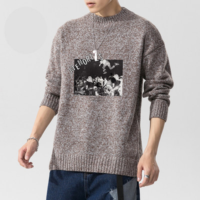 Férfi pulóver színes nyomtatással - különböző modellek