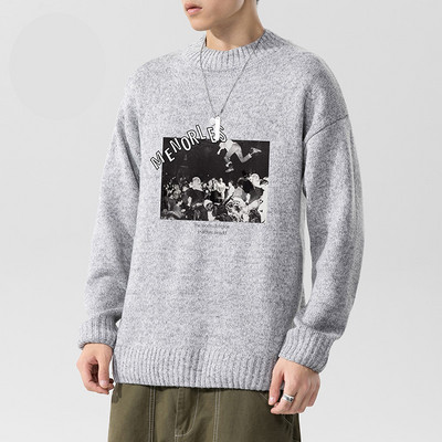 Férfi pulóver színes nyomtatással - különböző modellek