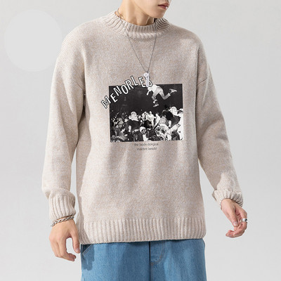 Férfi pulóver színes nyomtatással - különböző modellek