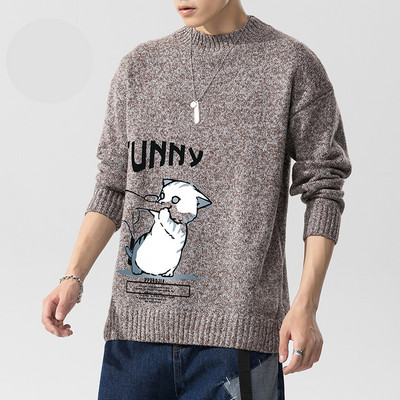 Férfi pulóver színes nyomtatással - különböző modellek