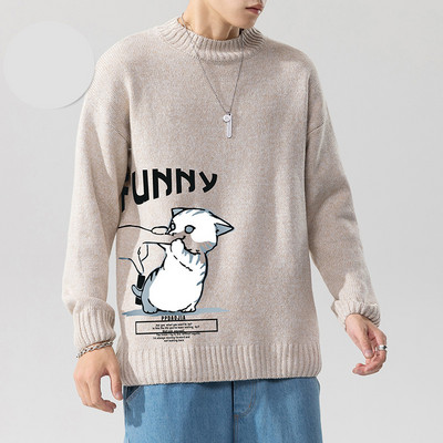 Férfi pulóver színes nyomtatással - különböző modellek